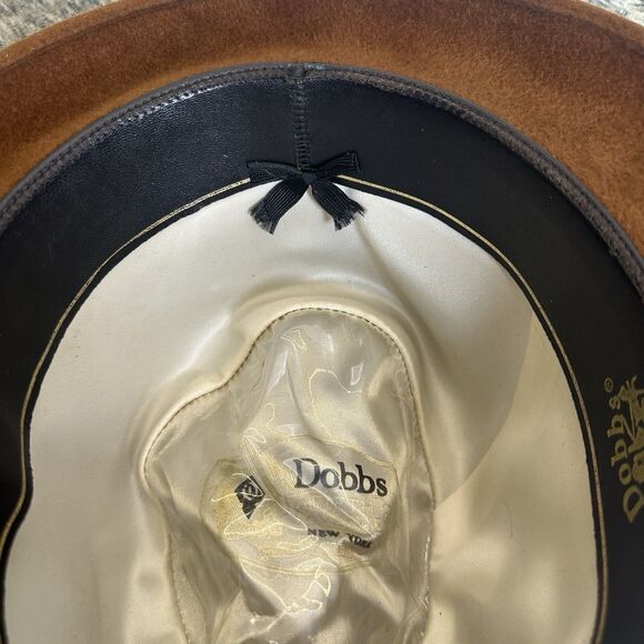 Vintage 1979 Dobbs Fifth Ave New York Fedora Hat Men's 7 1/8 Brown Fur Felt - Picture 15 of 16